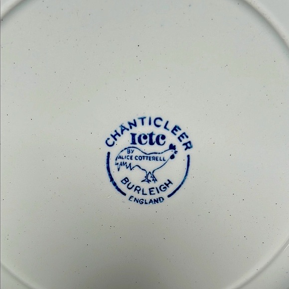 Vintage Chanticleer Set of 4 by Alice Cotterell – Blue Rooster Dinner Plates - Picture 3 of 11